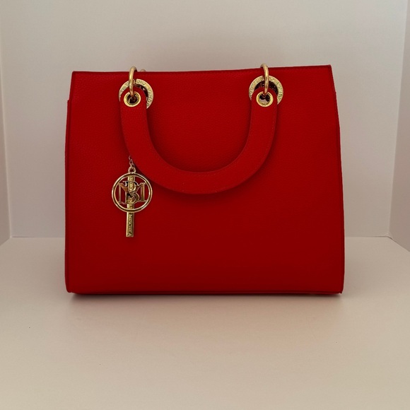 Badgley Mischka Handbags - BADGLEY MISCHKA Red Handbag with Gold accents purse/tote bag